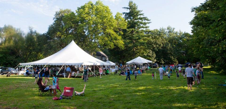 lawn with tents